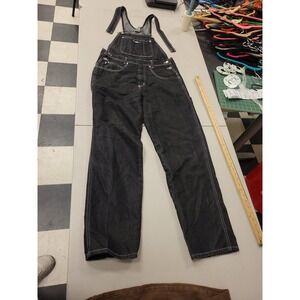 Parkers Jeans Womens Overalls Black Denim Size M USA‎ Made Bib Overalls Jeans